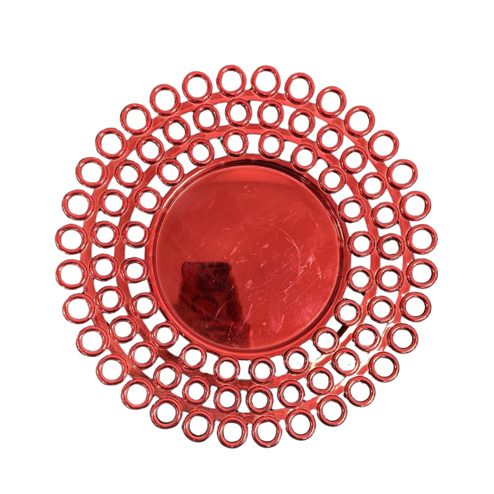 Plato base decorativo con aros