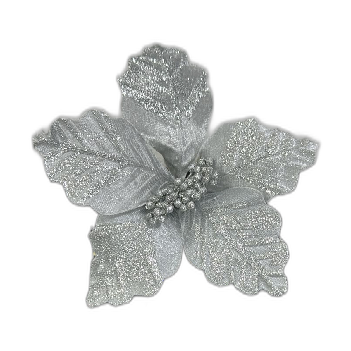 Flor navideña plata