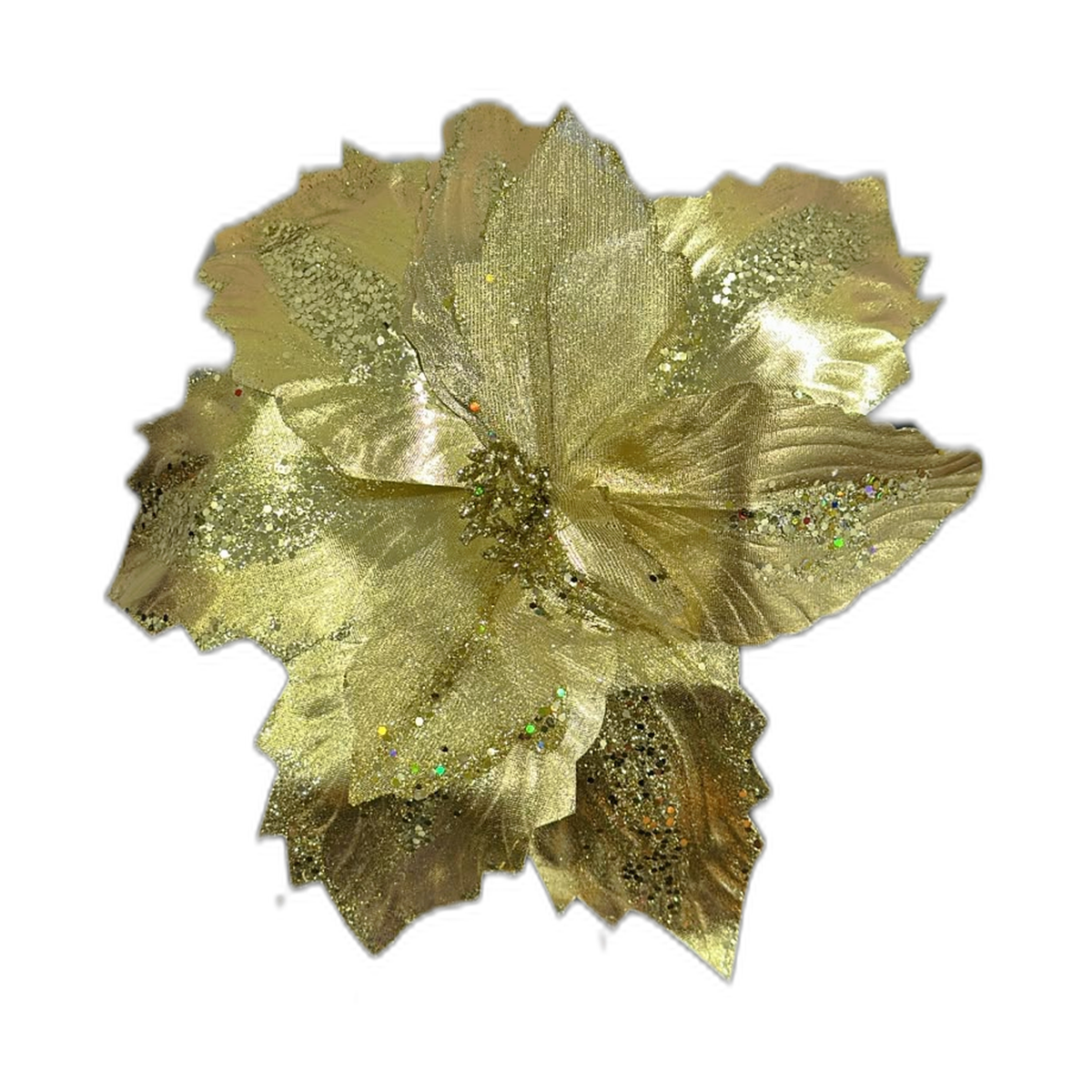 Flor navideña dorada 40cm