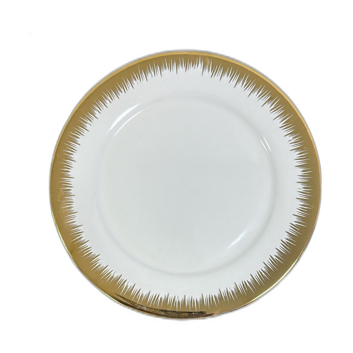 Plato llano Estambul loza 10.5" borde dorado pincelado