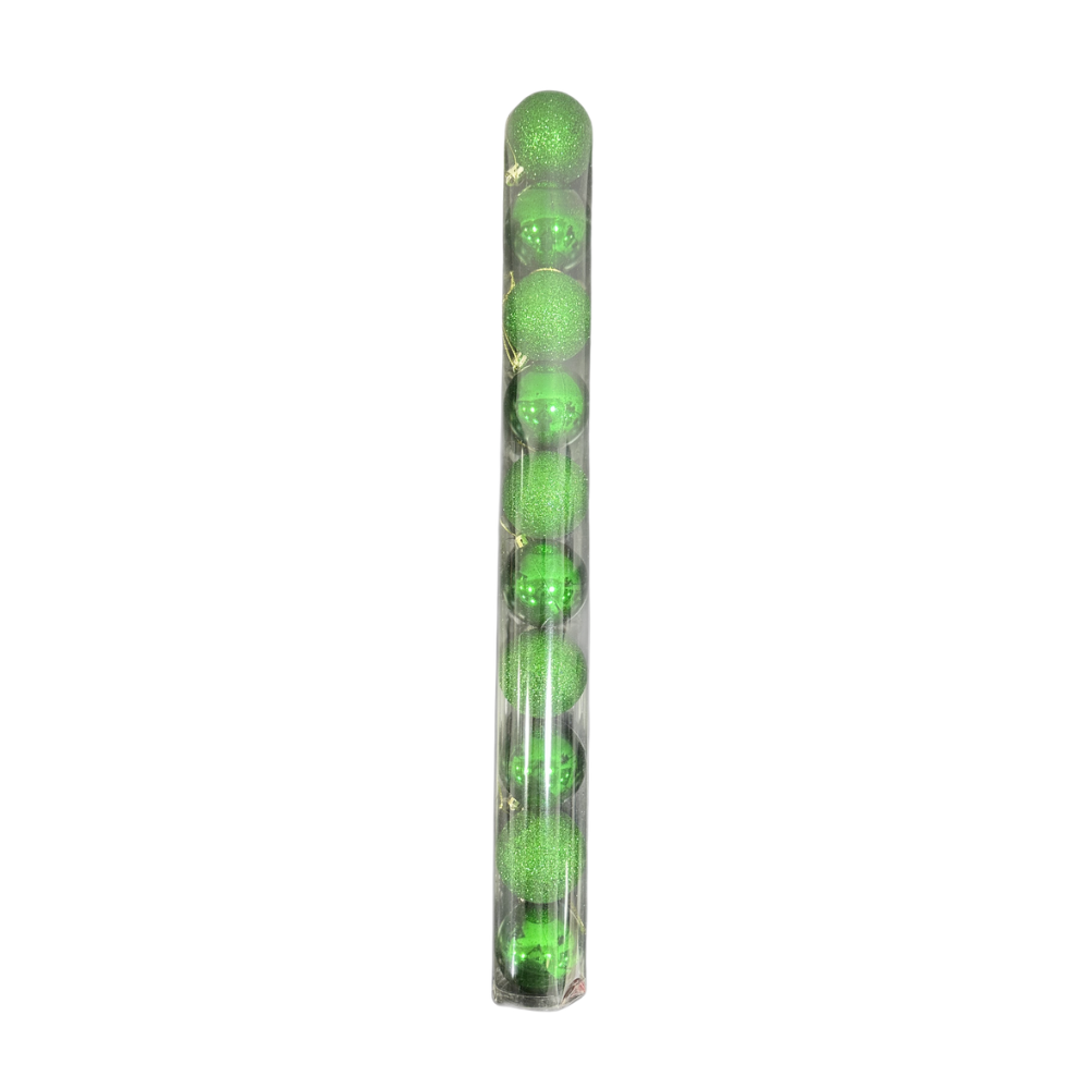 Bola navideña x10 6cm verde brillante