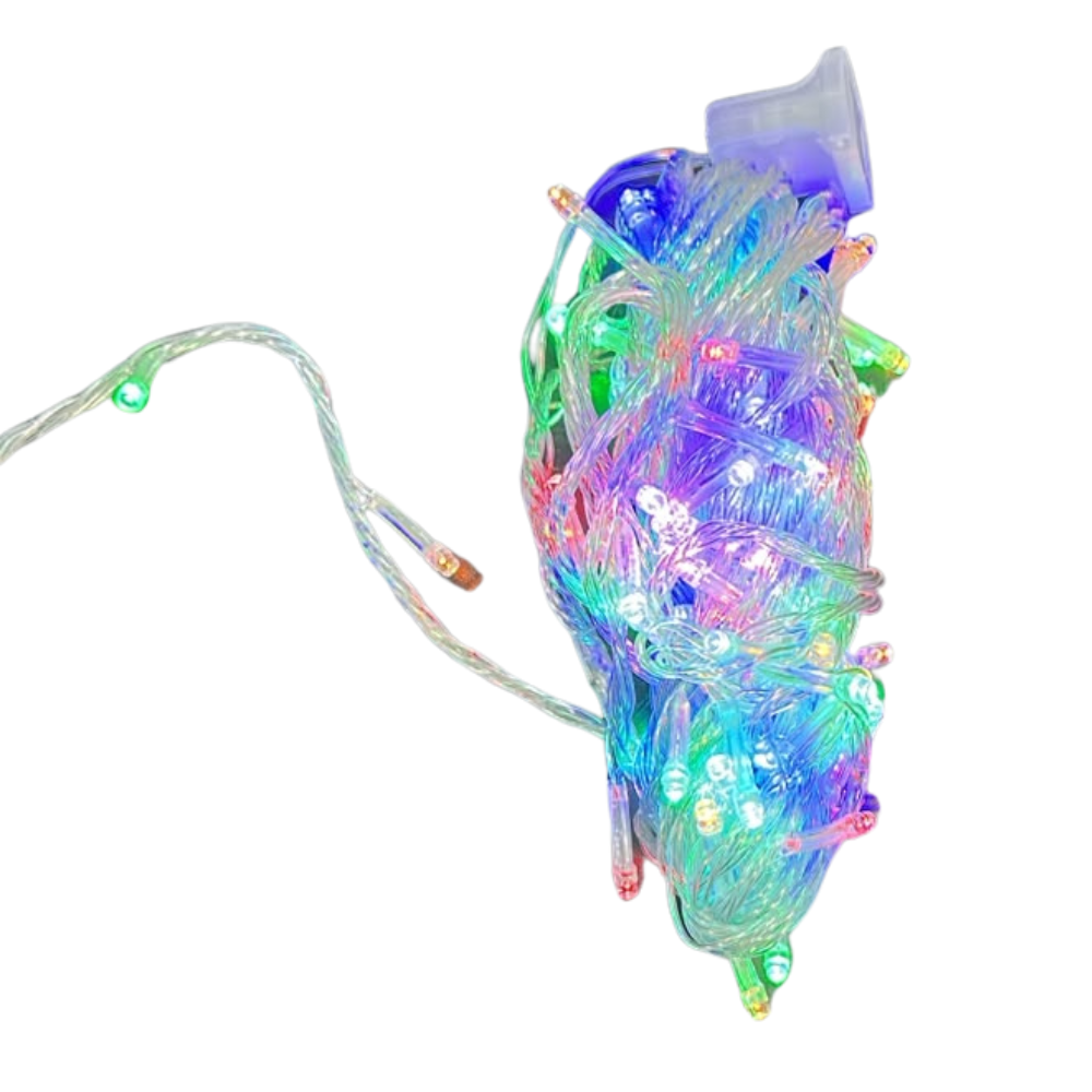 Luz navideña multicolor cable transparente 3 metros