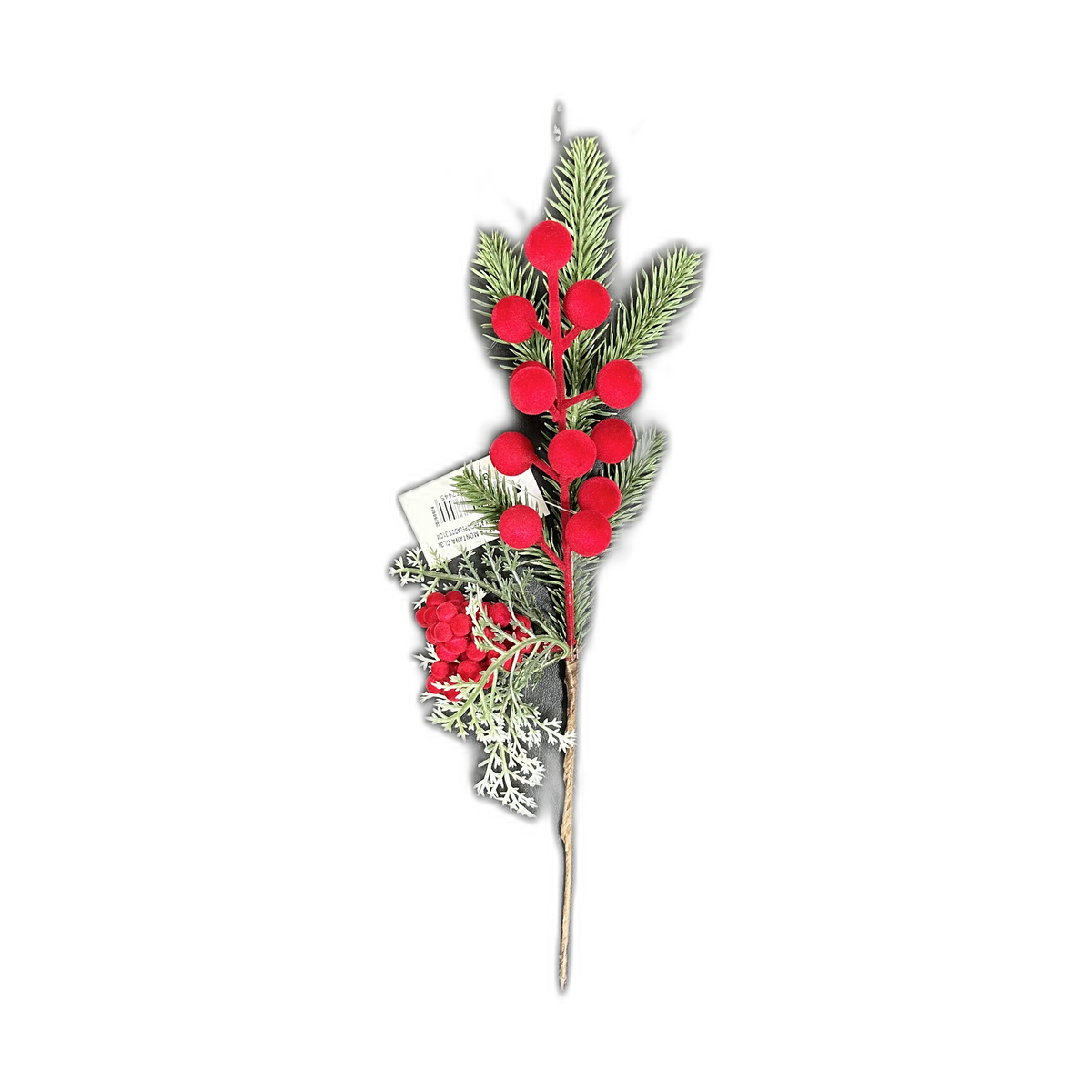 Pin berry aterciopelado con ramas 30cm