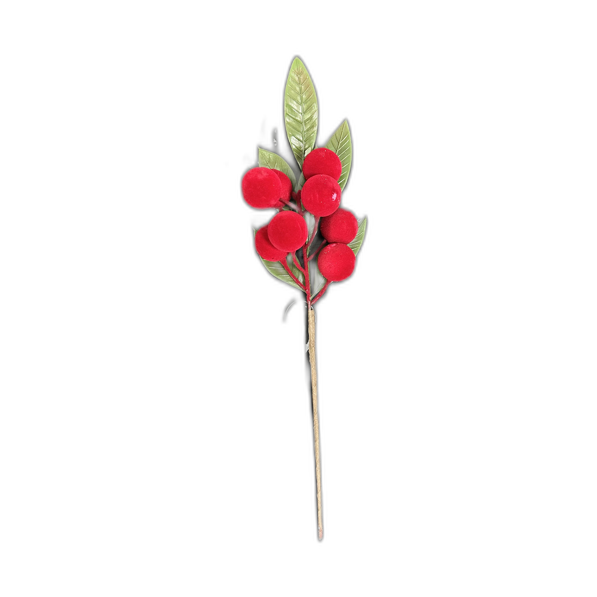 Pin berry aterciopelado con ramas 38cm