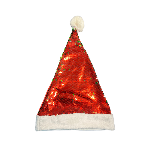 Gorro navideño con lentejuelas frontal