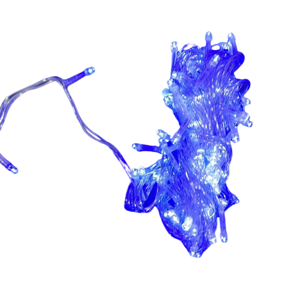 Luz LED azul x100 cable transparente