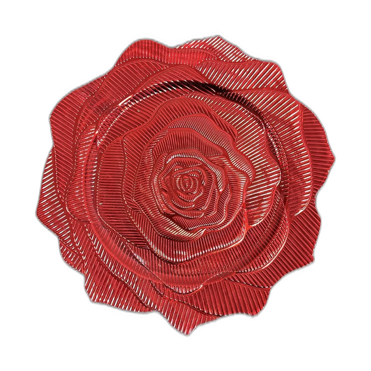 Plato base de pasta Bruselas decorativo forma de rosa 33cm