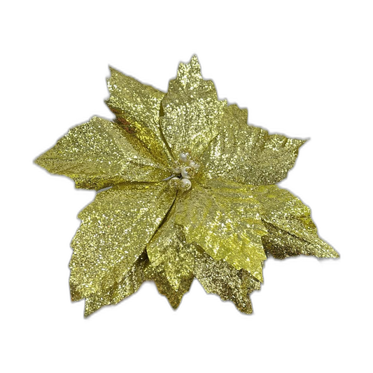 Flor navideña dorada 35cm