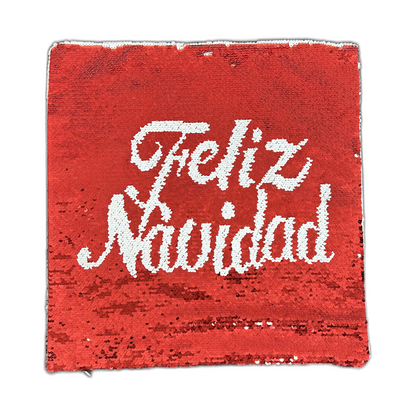 Forro de cojín navideño con lentejuela