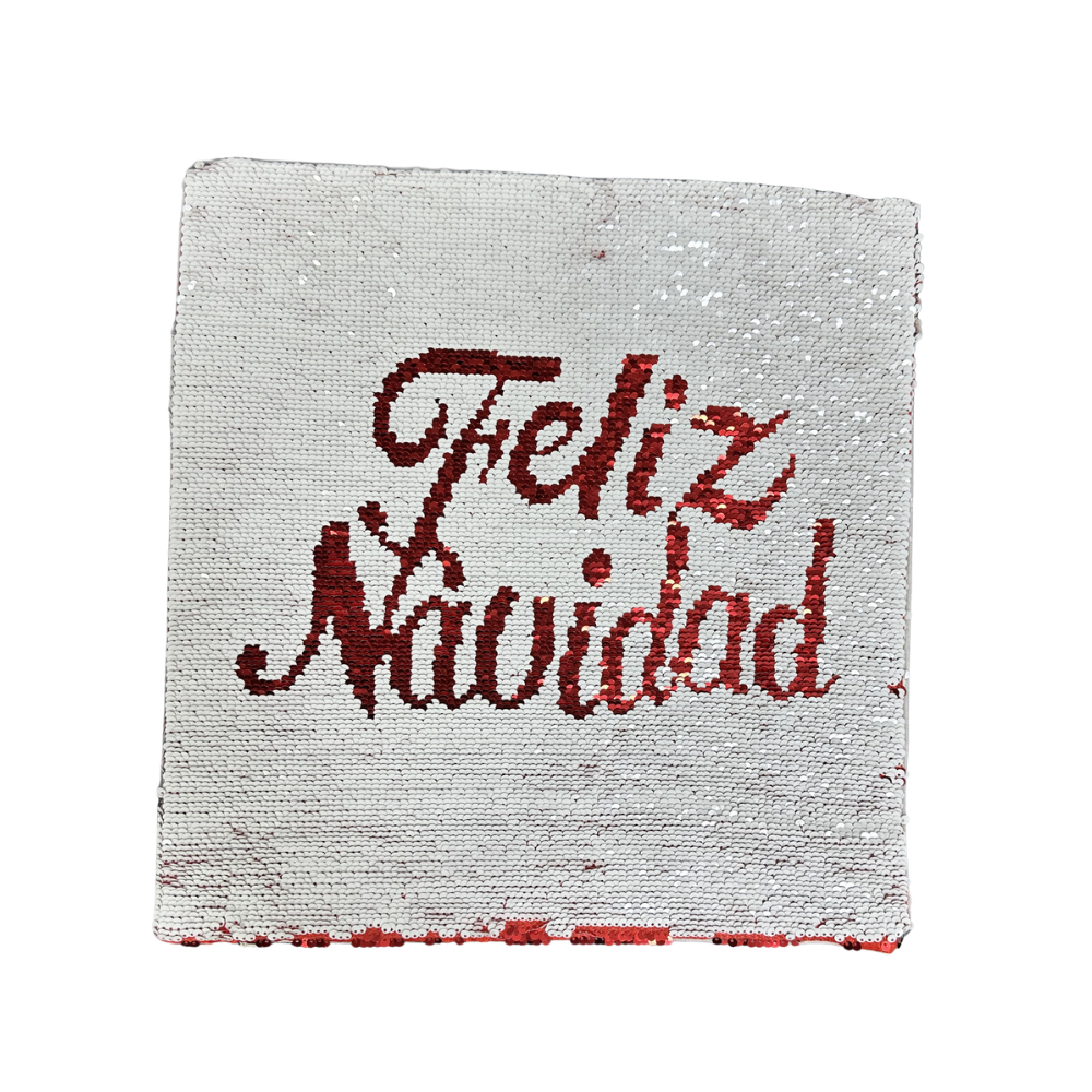 Forro de cojín navideño con lentejuela