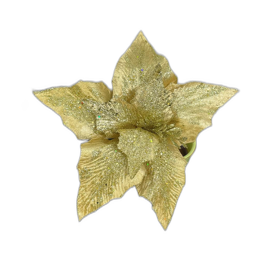 Flor navideña dorada 28cm