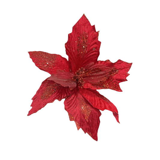 Flor navideña roja 35cm