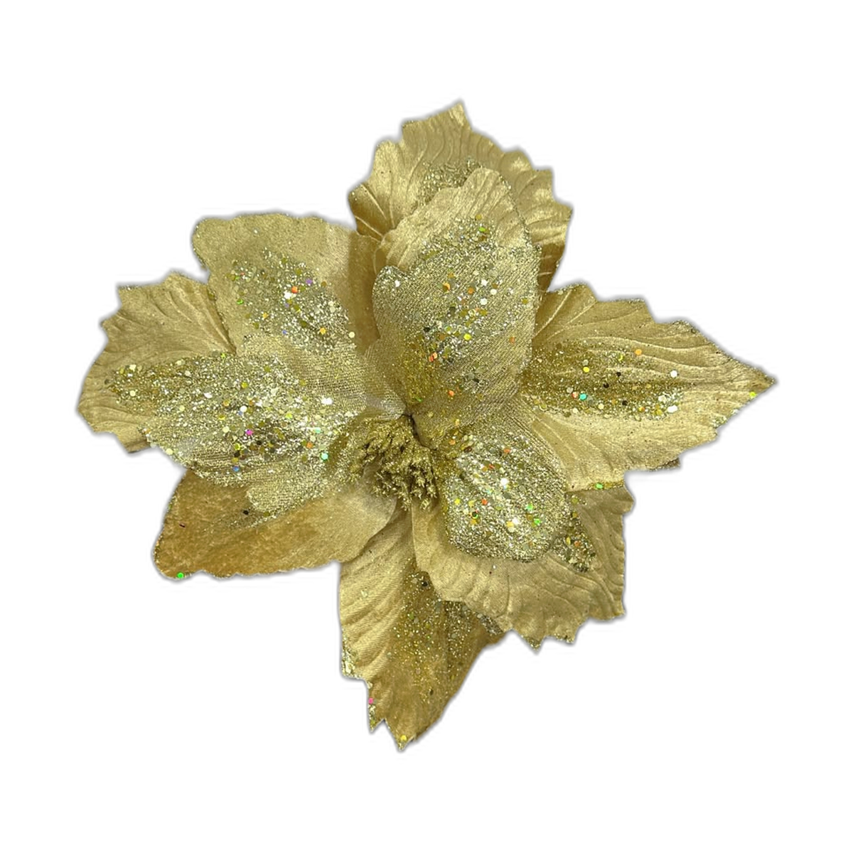 Flor navideña dorada 35cm