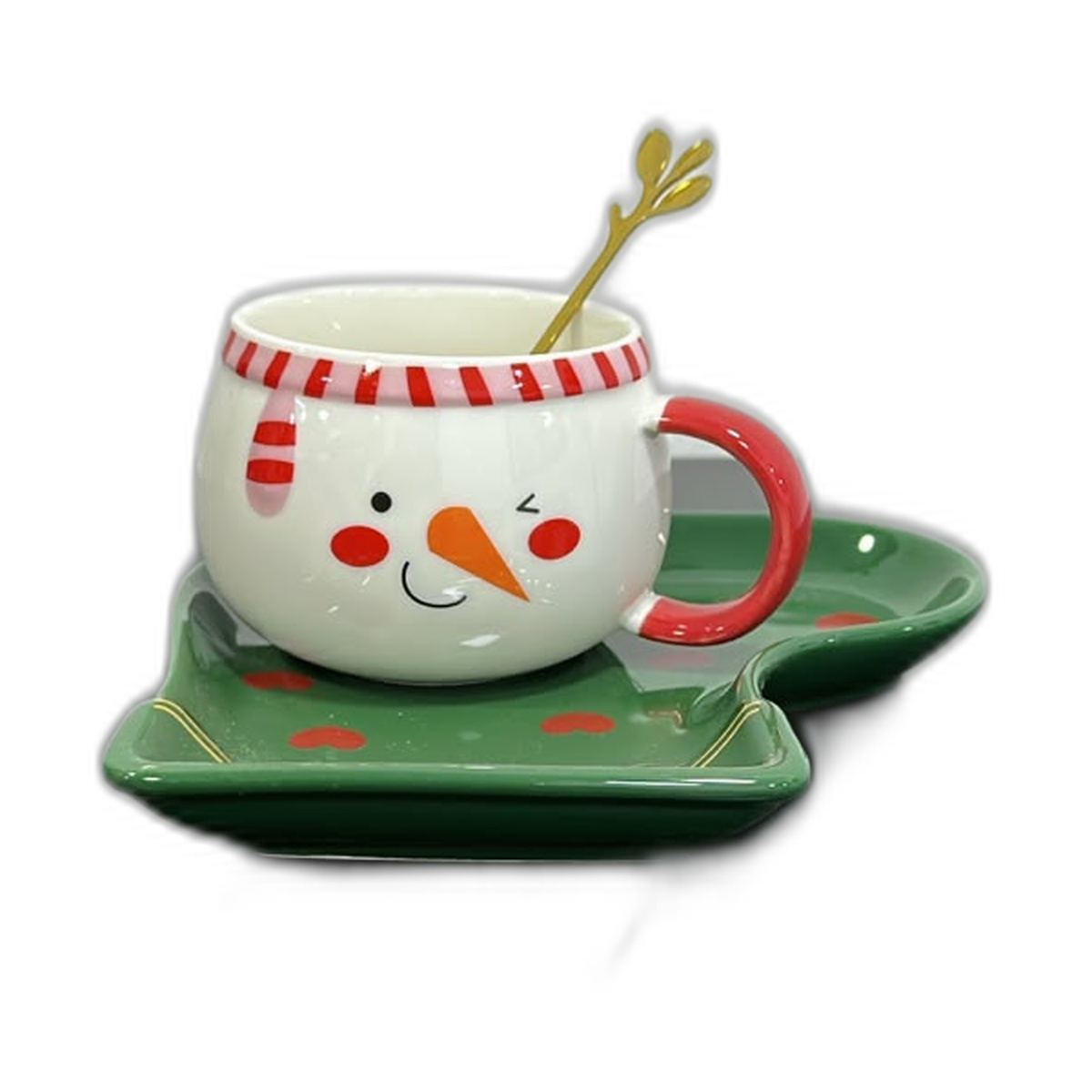 Set x3 taza plato y cuchara navideño Lyon