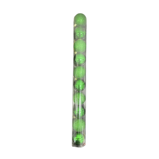 Bola navideña x10 6cm verde brillante - Cód. 17284
