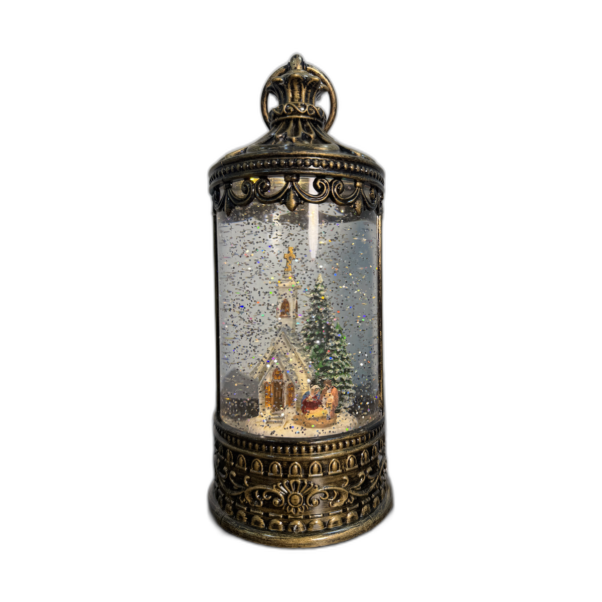 Farol navideño con luz