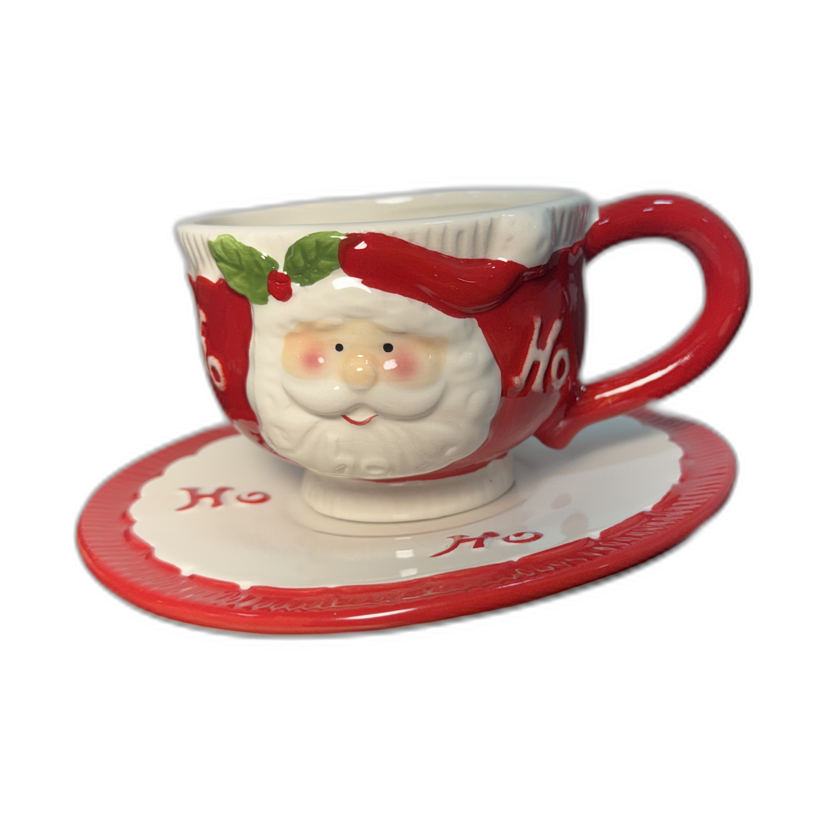 Set de pocillo y plato navideño