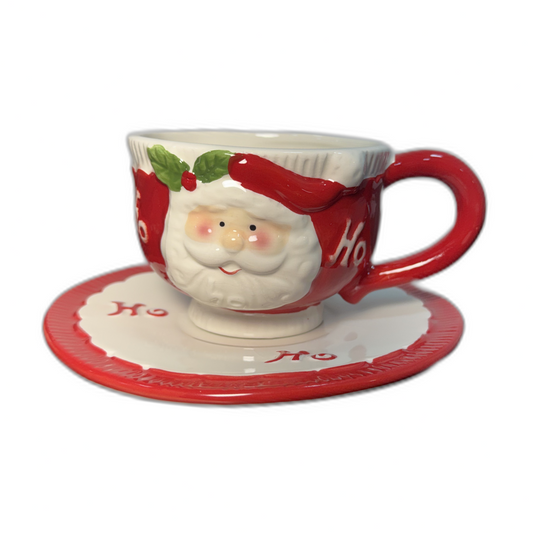Set de pocillo y plato navideño