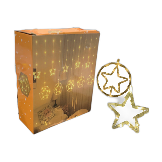 Cortina de luces LED con estrellas