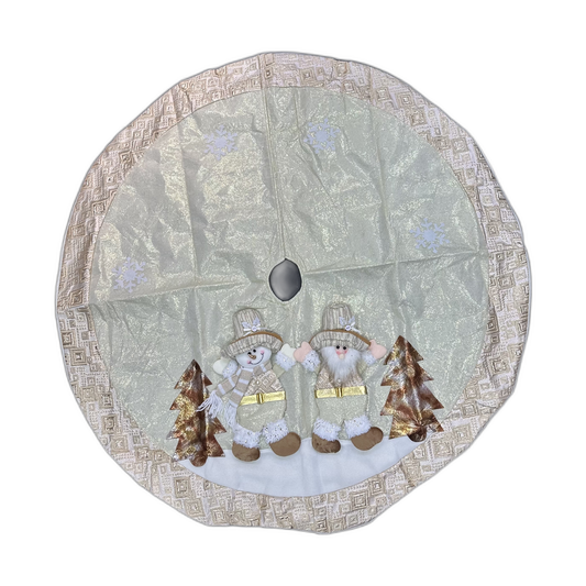 Pie de árbol navideño con 2 muñecos 120cm
