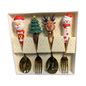 Cuchara y tenedor navideño x4