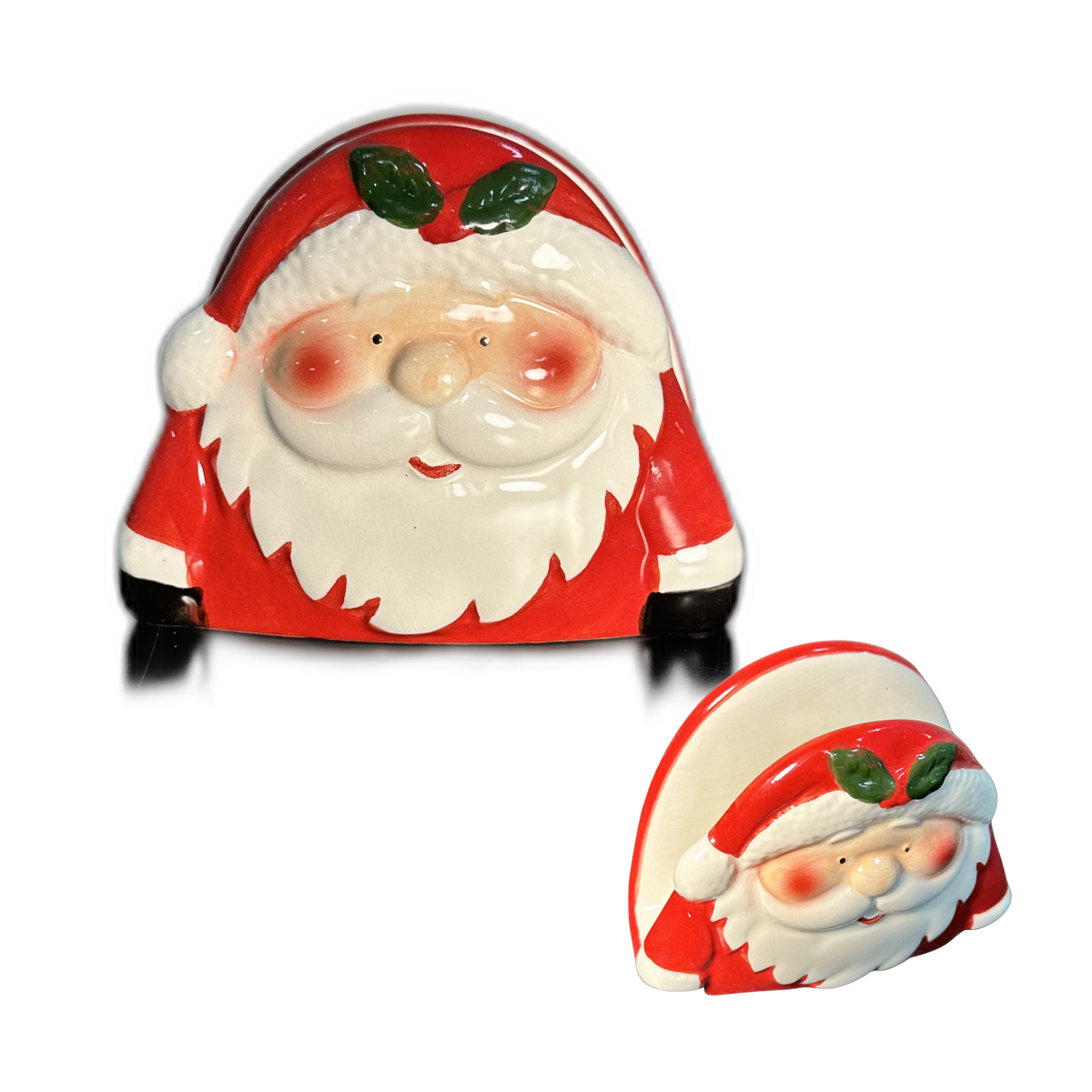 Servilletero de porcelana navideño