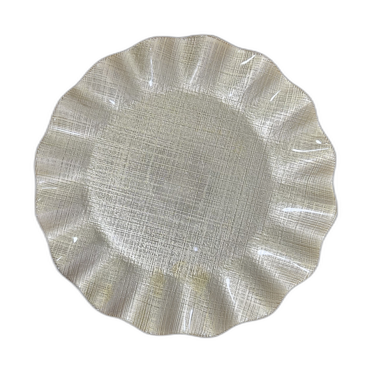 Plato base Moscú cristal decorativo dorado 33cm