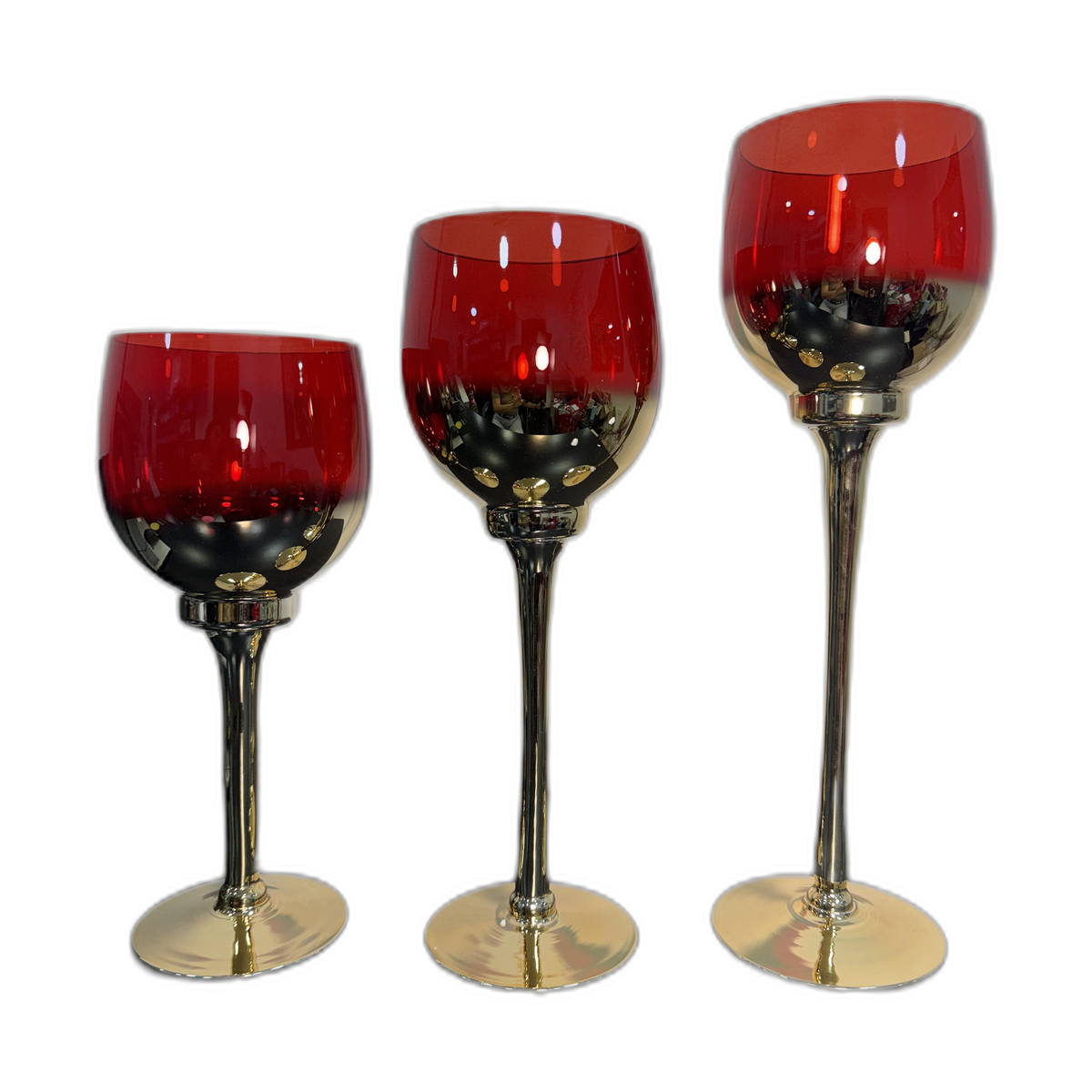 Set de 3 candelabros copa Venecia