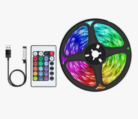 Cinta de luces LED multicolor USB con control 2 metros - Cód. 17594