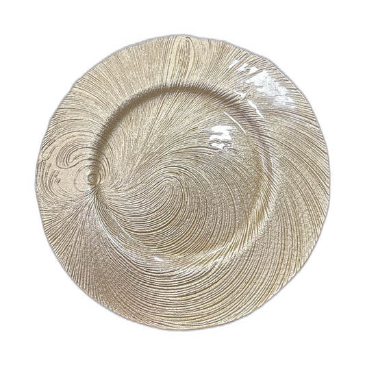 Plato base cristal dorado texturizado