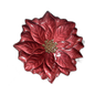 Plato base flor navideña rojo con centro dorado