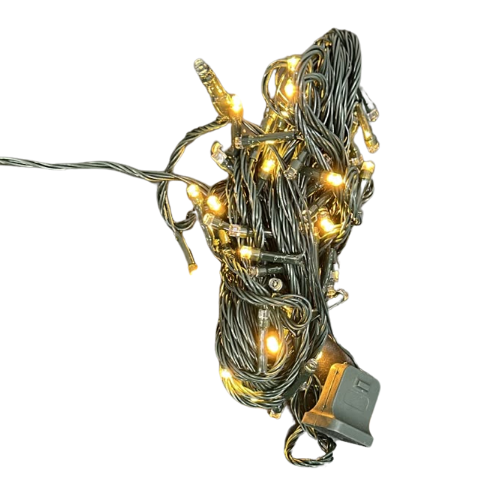 Luz LED cálida x100 con continuidad