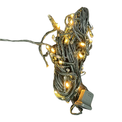 Luz LED cálida x100 con continuidad