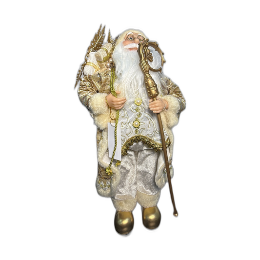 Muñeco Papá Noel dorado 40 cm