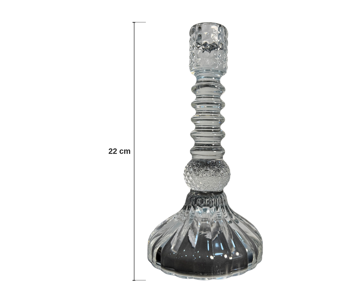 Candelabro transparente decorativo 22cm - medidas