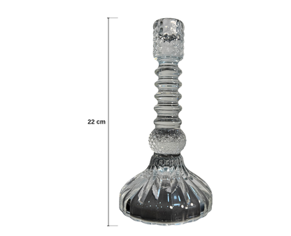 Candelabro transparente decorativo 22cm - medidas