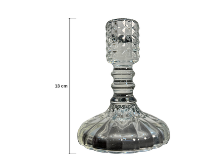 Candelabro transparente decorativo 13cm - medidas