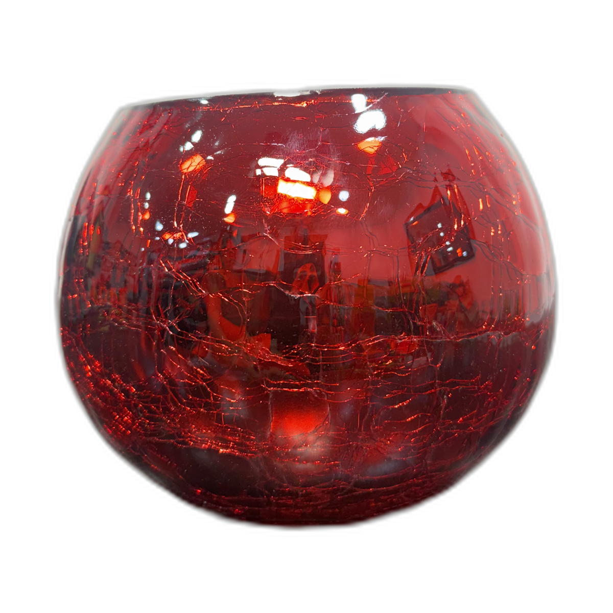 Portavela de cristal craquelado