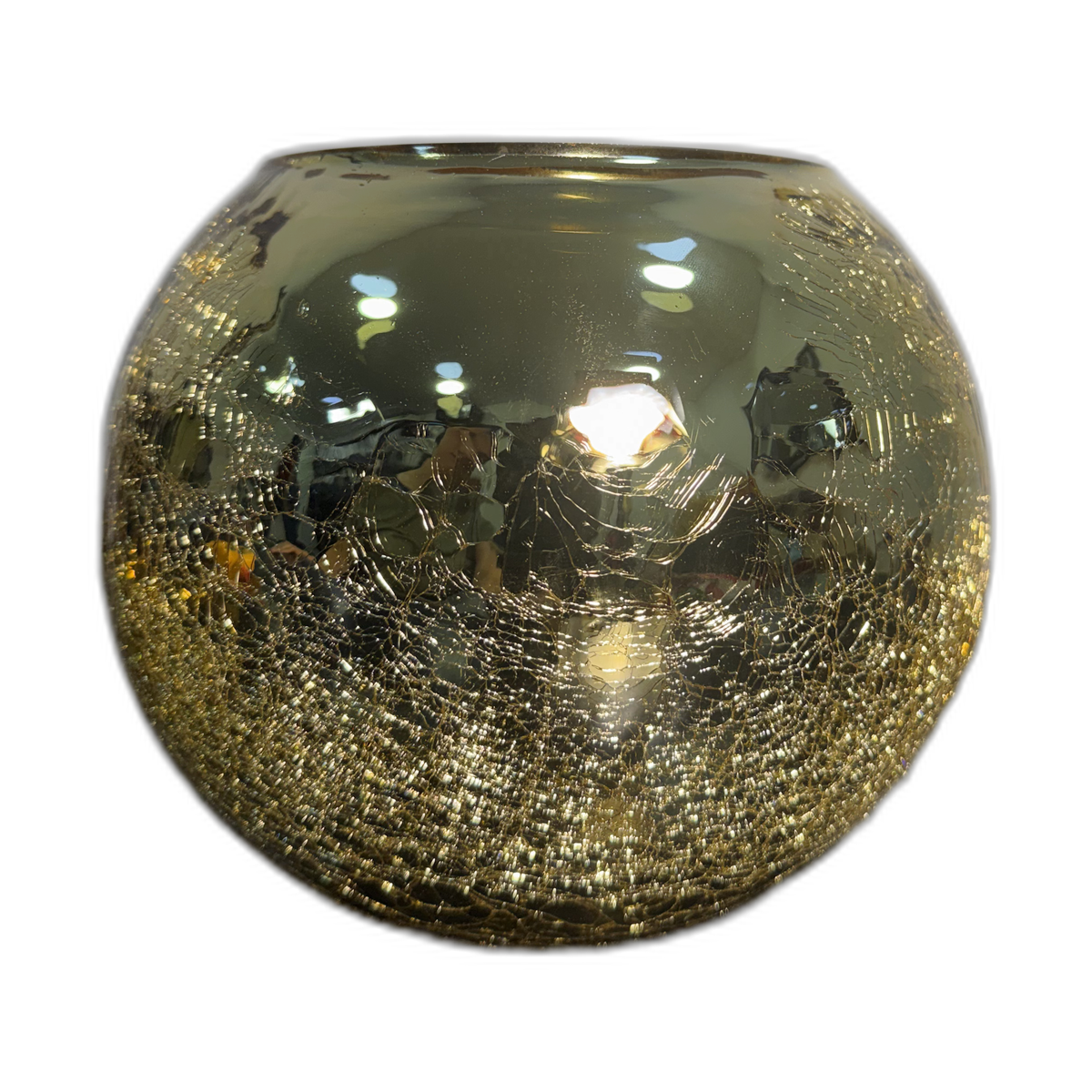 Portavela de cristal redondo
