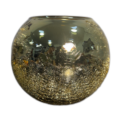 Portavela de cristal redondo