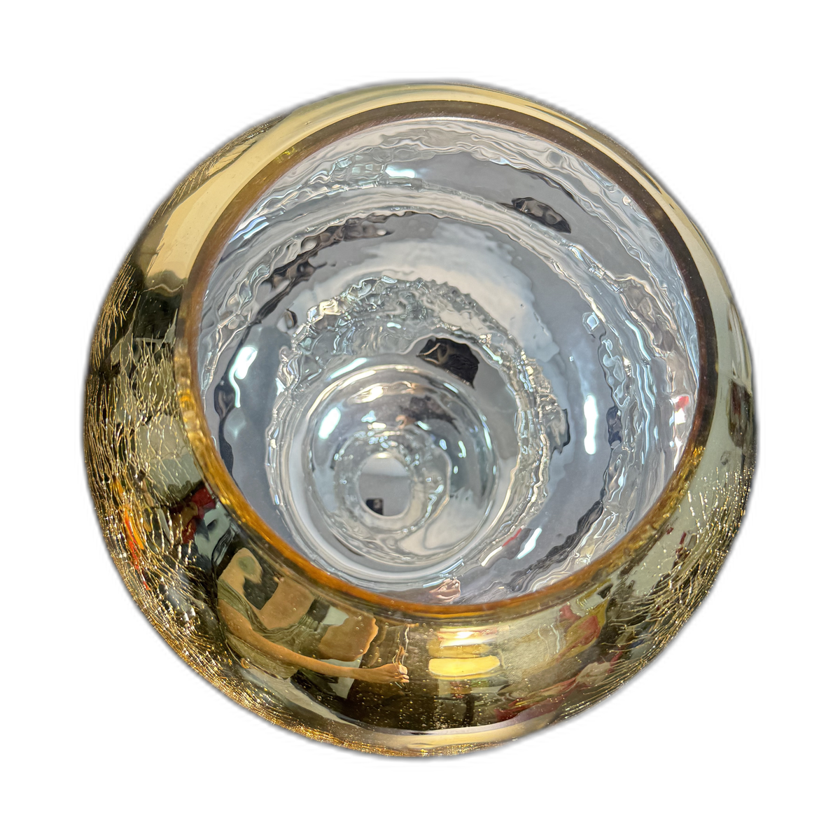 Portavela de cristal redondo