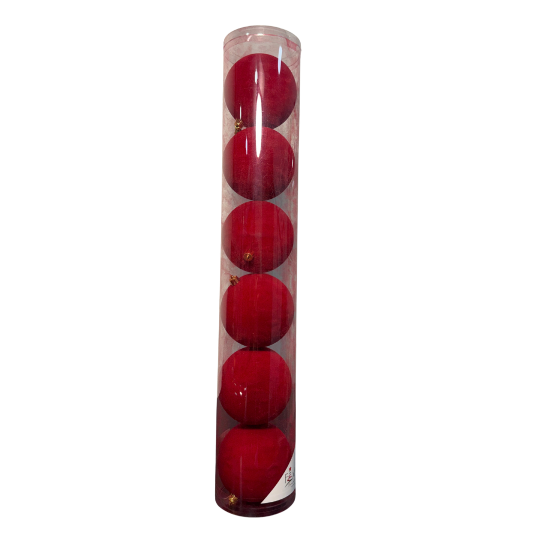 Bola de navidad aterciopelada x6 10cm