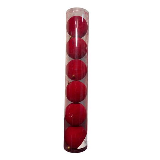 Bola de navidad aterciopelada x6 10cm