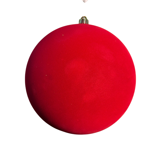 Bola de navidad aterciopelada roja 25cm