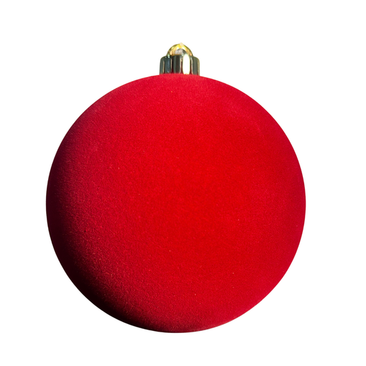 Bola de navidad aterciopelada roja 20cm