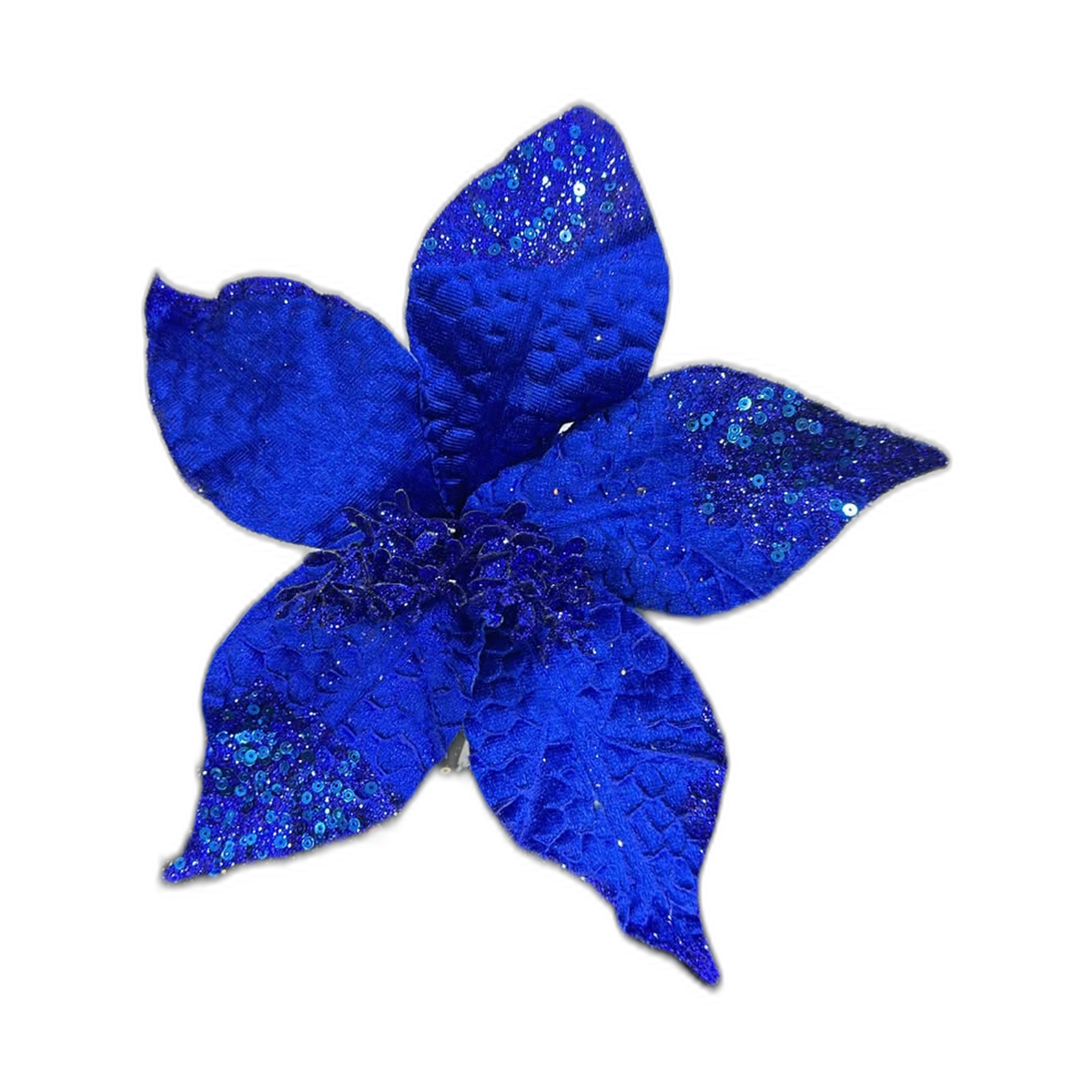 Flor navideña azul 22cm (5 pétalos)
