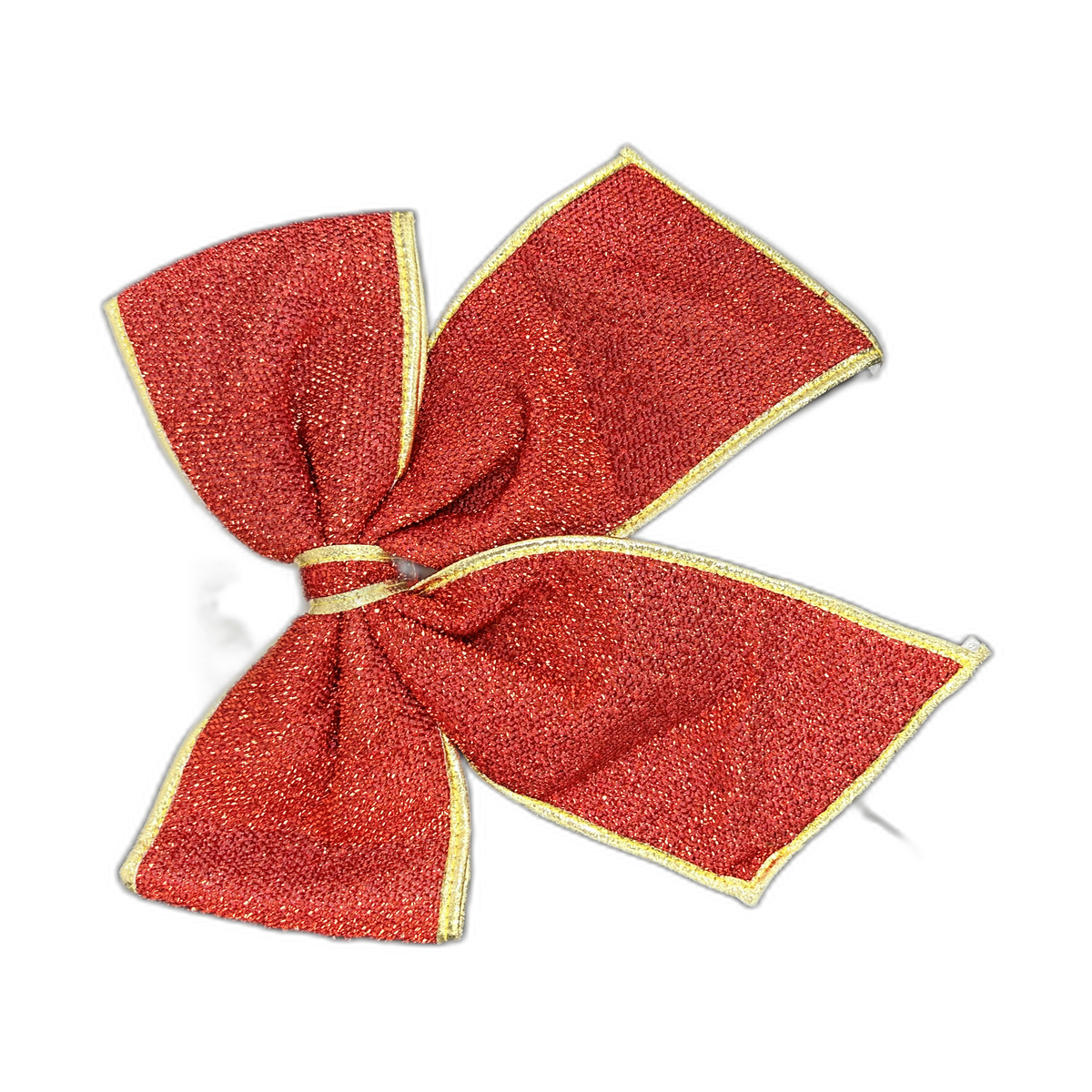Lazo navideño rojo borde dorado