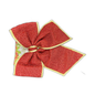 Lazo navideño rojo borde dorado mediano