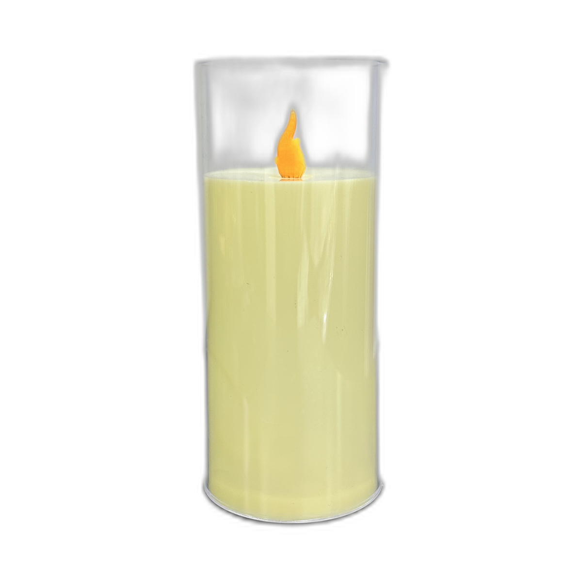 Vela decorativa en envase acrílico grande