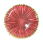 Plato base rojo con borde dorado ondulado
